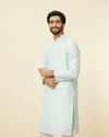 Sky Blue Diamond Patterned Kurta Set